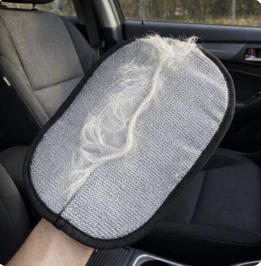 Pälsvanten används i bilen
